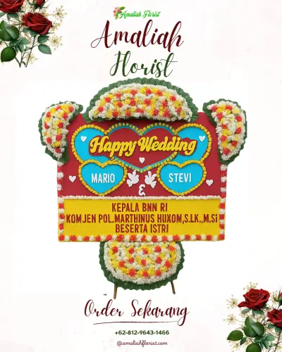 Karangan Papan Bunga Pernikahan di Sukabumi